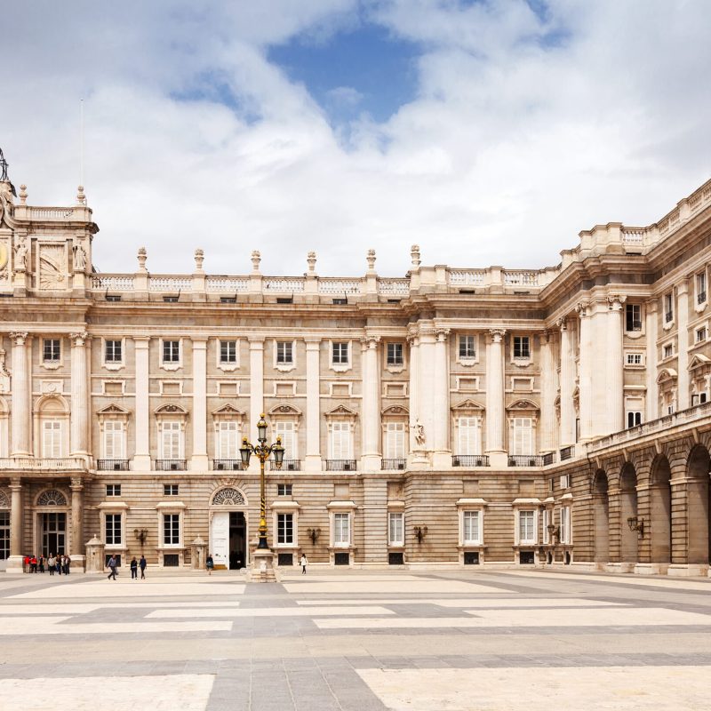 Front view of Royal Palace. Madrid, Spain